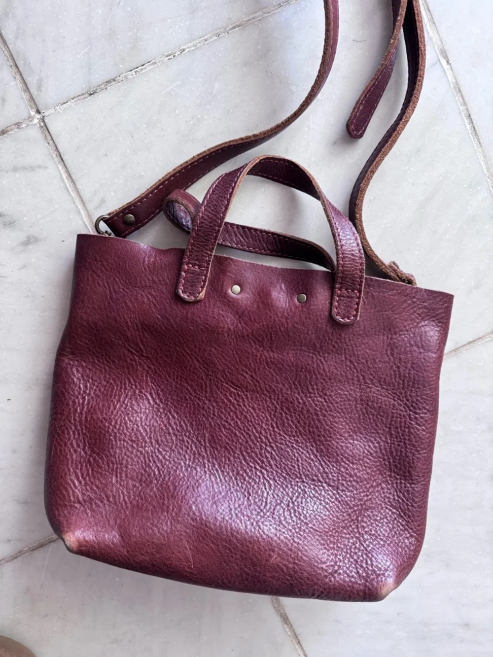 Portland Leather Mini Tote (Nutmeg) - Picture 2 of 3